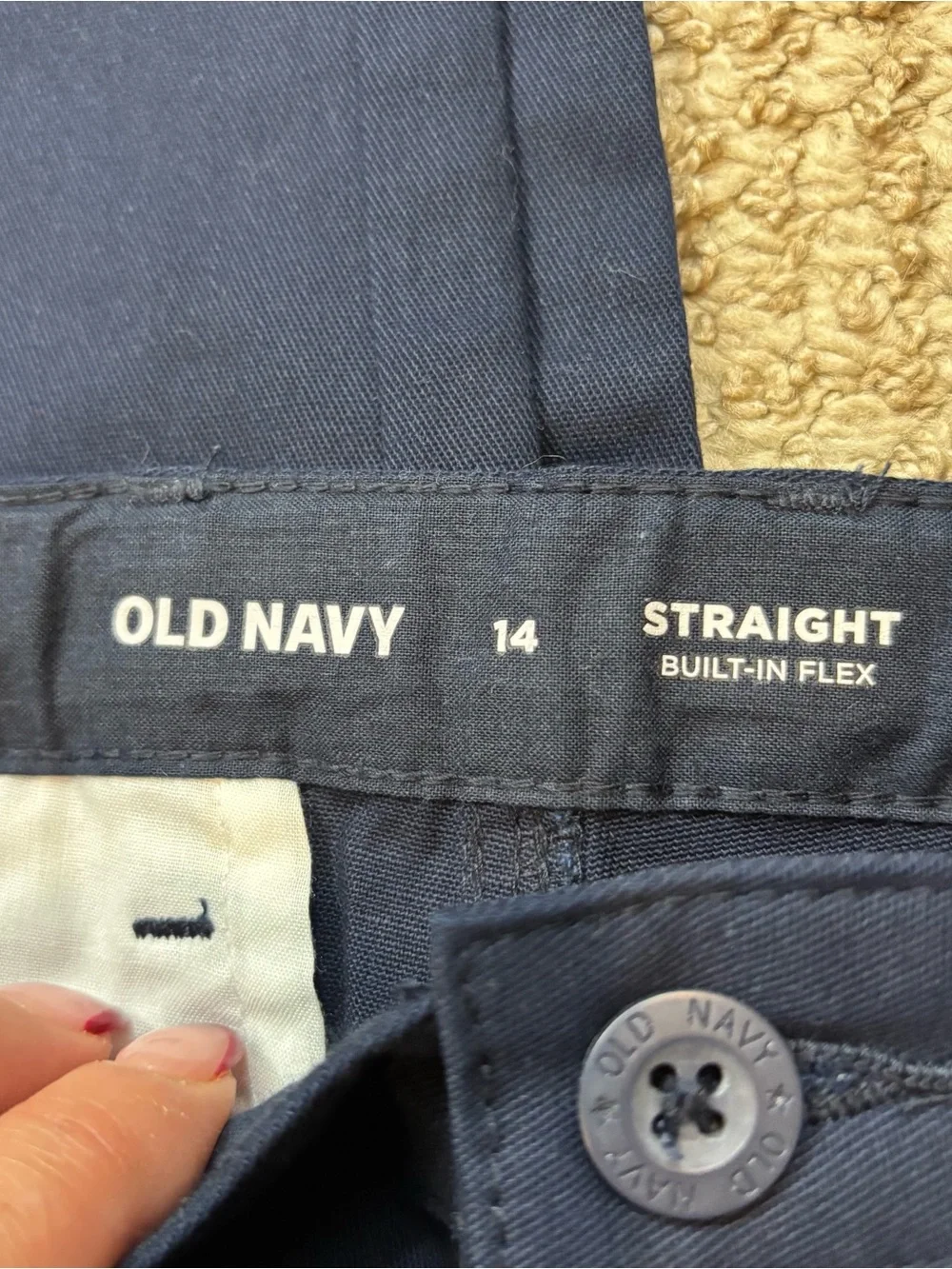 Lot of Two Pairs Brand New Boys Old Navy Straight Leg Navy Blue Pants Size 14